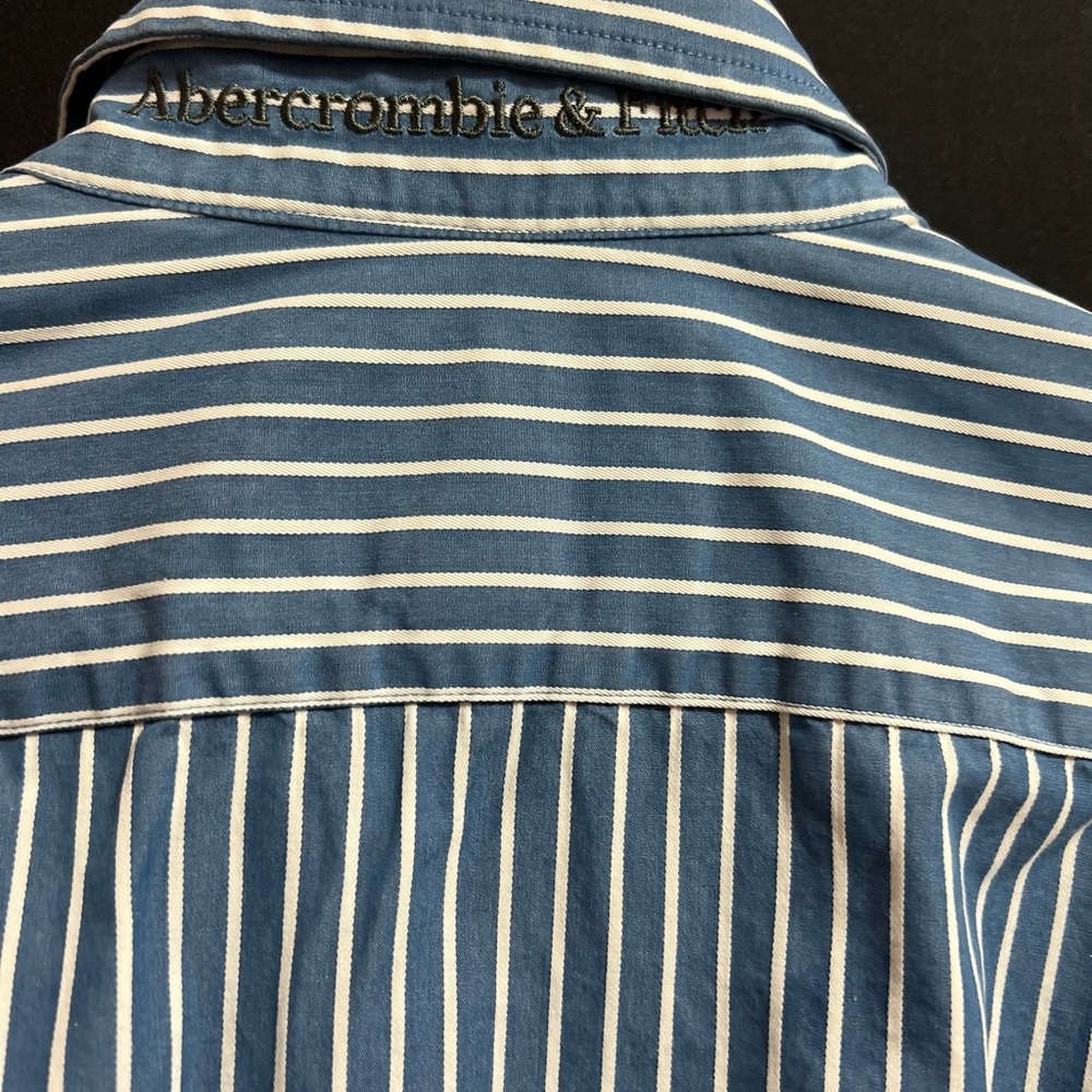 Abercrombie & Fitch muscle button down striped shirt. - Picture 12 of 12